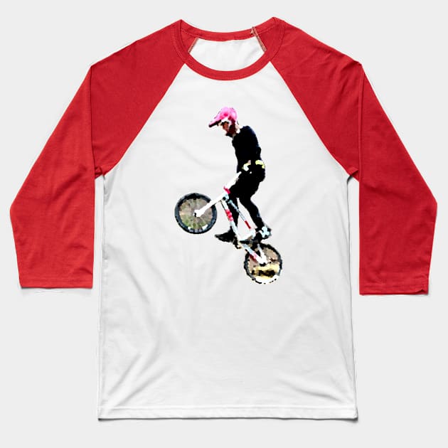 bmx race racing Baseball T-Shirt by rickylabellevie